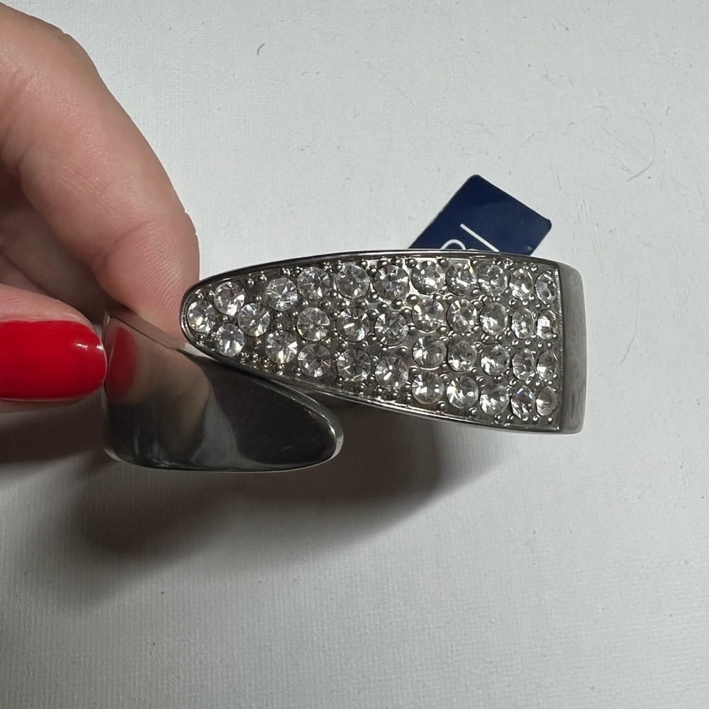 NTW silver rhinestone hinge bracelet